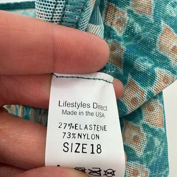 Lifestyles Direct Women’s Tan Through Printed One Piece Scoop Back Underwire Swi - Picture 3 of 9